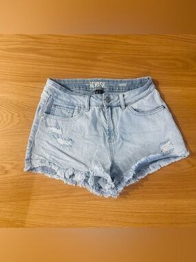 Rewash Light Blue Ripped High-Rise Denim Shorts